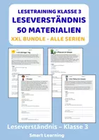 Vorschau - Stundenentwürfe - Lesetraining Klasse 3 – Leseverständnis MEGA Materialpaket 50 Materialien mit Lösungen - Deckblatt