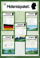 Vorschau - Arbeitsblätter - Materialpaket: Deutschlands Flüsse, Seen, Gebirge, Berge und Bundesländer - Deckblatt