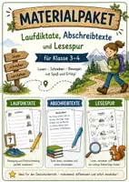 Vorschau - Arbeitsblätter - Deutsch Materialpaket Laufdiktate - Abschreibtexte - Lesespuren Klasse 3-4 - Deckblatt
