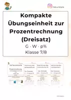 Vorschau - Arbeitsblätter - Prozentrechnung mit Dreisatz – Übungseinheit inkl. Schnitzeljagd | Kl. 7/8 - Deckblatt