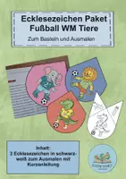 Vorschau - Mal- und Bastelvorlagen - Kunst Fußball WM 2026 Ecklesezeichen Paket - Deckblatt