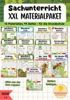 Vorschau - Mal- und Bastelvorlagen - Sachunterricht – Großes Materialpaket für die Grundschule (94 Seiten) - Deckblatt