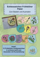 Vorschau - Mal- und Bastelvorlagen - Materialpaket Frühblüher Ecklesezeichen - Deckblatt