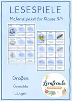 Vorschau - Spiele - Lesespiele Größen - Materialpaket - Deckblatt