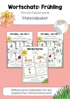 Vorschau - Spiele - Materialpaket / Bundle: Wortschatz-Training Frühling - Wortschatzerwerb: Bild-Wortkarten, Ich habe, wer hat?, Lesespiel, Wortschatzspiel (DaZ/DaF) - Deckblatt