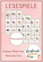 Vorschau - Spiele - Lesespiele Tiere - Materialpaket - Deckblatt