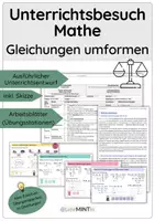 Vorschau - Stundenentwürfe - Übungstunde Gleichungen (Unterrichtsbesuch Mathe komplett) - Deckblatt
