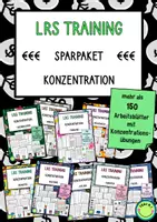 Vorschau - Unterrichtsreihen - LRS Training Sparpaket Konzentrationsübungen - mehr als 150 ABs - Förderung Legasthenie ADS ADHS - Deckblatt