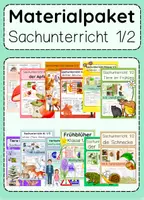 Vorschau - Unterrichtsreihen - großes Materialpaket Sachunterricht Klasse 1 & 2 Frühling, Verkehr, Tiere, Sinne, Frühblüher, Müll, Herbst, Winter & Co. - Deckblatt