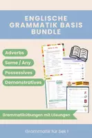 Vorschau - Stundenentwürfe - Englisch Grammatik Bundle – Some/Any, Adverbs, Possessives & Demonstratives - Deckblatt