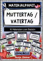 Vorschau - Mal- und Bastelvorlagen - Materialpaket Muttertag / Vatertag 12 Materialien - Deckblatt