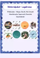 Vorschau - Spiele - Legekreis Materialpaket Grundschule – 8 Themen | Wasser, Berufe, Umwelt, Gefühle & mehr - Deckblatt