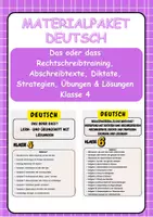Vorschau - Stationenlernen - Materialpaket: Das oder dass Rechtschreibtraining, Abschreibtexte, Diktate, Strategien, Übungen & Lösungen Klasse 4 - Deckblatt