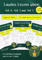Vorschau - Arbeitsblätter - Lautes Lesen XXL: Lernhefte für die komplette 1. und 2. Klasse - Deckblatt