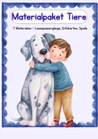 Vorschau - Stationenlernen - Tiere Grundschule – Materialpaket (7 Materialien) | Lesespaziergänge, Steckbriefe & Spiele - Deckblatt