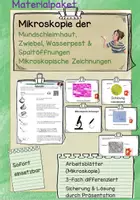 Vorschau - Arbeitsblätter - Materialpaket Mikroskopie, mikroskopieren in der Sek I, Wasserpest, Zwiebel, Munschleimhaut und Spaltöffnungen - Deckblatt