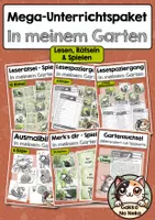 Vorschau - Mal- und Bastelvorlagen - Mega-Unterrichtspaket „In meinem Garten“ – Lesen, Rätseln & Spielen differenziert #sonntagssale - Deckblatt