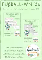 Vorschau - Stationenlernen - Wissenskarteien zur WM 2026 für Klasse 3/4 - Deckblatt
