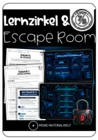 Vorschau - Stationenlernen - Kommasetzung: Lernzirkel & Escape Room - Deckblatt