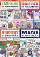 Vorschau - Mal- und Bastelvorlagen - KUNST Herbst Winter Frühling Sommer - Deckblatt