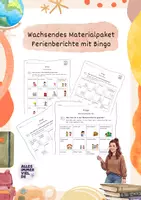 Vorschau - Arbeitsblätter - Wachsendes Materialpaket - Bingospiele zu den Ferien - Deckblatt