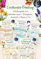 Vorschau - Merkblätter - Bundle: Lesetheater im Frühling - 5 Rollenspiele zum Dialoglesen - Deckblatt
