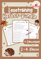 Vorschau - Stundenentwürfe - Deutsch Lesetraining Herbst: Suchsel & Leseverstehen (differenziert) - Deckblatt