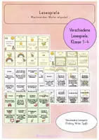 Vorschau - Arbeitsblätter - Materialpaket Lesespiele - Deckblatt