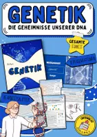 Vorschau - Arbeitsblätter - Biologie | Gesamte Einheit: "Genetik“ | 35 Arbeitsblätter + Lösungen + 8 Präsentationen | Klasse 9 und 10 - Deckblatt