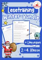 Vorschau - Stundenentwürfe - Deutsch Lesetraining Winter-Bundle: Suchsel & Leseverstehen (differenziert) - Deckblatt