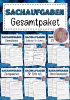Vorschau - Arbeitsblätter - Sachaufgaben - Deckblatt