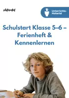 Vorschau - Unterrichtsreihen - Schulstart Klasse 5–6 – Ferienheft, Kennenlernen & Wiederholung (Bundle) - Deckblatt