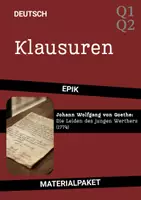 Vorschau - Arbeitsblätter - Materialpaket: 3 Deutschklausuren zu Goethes „Werther“ (Oberstufe) inkl. EWH - Deckblatt