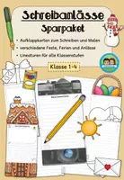 Vorschau - Arbeitsblätter - Schreibanlass - verschiedene Feste, Ferien und Anlässe - freies Schreiben (Klasse 1-4) #schulstartbyextraklasse - Deckblatt