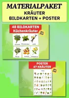 Vorschau - Poster - Materialpaket Kräuter im Unterricht – Bildkarten & Lernposter für klaren Wortschatzaufbau - Deckblatt