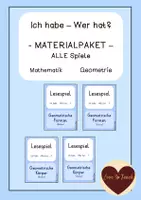 Vorschau - Spiele - Materialpaket Ich habe wer hat Geometrische Formen und Körper - Deckblatt