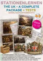 Vorschau - Arbeitsblätter - Großes Materialpaket Stationenlernen - Geschichte des Vereinigten Königreichs (UK) für den Englischunterricht + UK Tests (Klassen 11-13) - Deckblatt