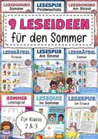 Vorschau - Arbeitsblätter - Lesen Sommer - Deckblatt