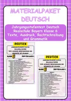 Vorschau - Stationenlernen - Materialpaket Jahrgangsstufentest Deutsch Realschule Bayern - Texte, Ausdruck, Rechtschreibung und Grammatik Klasse 6 - Deckblatt