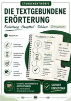Vorschau - Stundenentwürfe - Erörterung schreiben Klasse 9/10 – Komplettpaket: 4 Doppelstunden mit Sanduhrprinzip, Differenzierung & Lösungen - Deckblatt