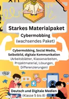 Vorschau - Unterrichtsreihen - Cybermobbing – wachsendes Materialpaket Deutsch - Deckblatt