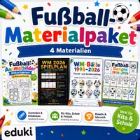 Vorschau - Mal- und Bastelvorlagen - Materialpaket Fußball WM 2026 inkl. Turnierplan, Ausmalbilder und Flaggen - Deckblatt