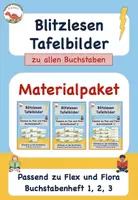 Vorschau - Spiele - Blitzlesen Tafelbilder zu allen Buchstaben - passend zu Flex und Flora - Deckblatt