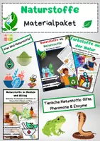 Vorschau - Arbeitsblätter - Naturstoffe Materialpaket: Medizin, Farbstoffe, tierische Stoffe, Umwelt & Kunststoffe - Deckblatt
