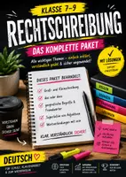 Vorschau - Arbeitsblätter - Materialpaket Rechtschreibung 7–9 komplett: Groß-/Kleinschreibung, das/dass, Fremdwörter, Superlative & „sein“-Verbindungen – mit Übungen und Lösungen - Deckblatt