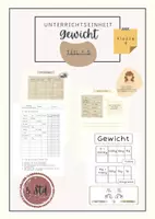 Vorschau - Stundenentwürfe - Gewichte | Klasse 4 | Unterrichtseinheit | Unterrichtsreihe | Tonne - Deckblatt