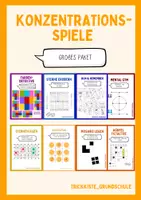Vorschau - Stationenlernen - Materialpaket: Konzentrationsspiele - Deckblatt