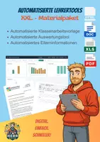 Vorschau - Test - XXL Lehrertools Paket – Klassenarbeit erstellen & auswerten + Elternbriefe automatisch | Word & Excel | Kl. 5–10 - Deckblatt