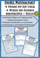 Vorschau - Arbeitsblätter - Materialpaket Einführung des Lineals: Handhabung, Messen und Zeichnen - Deckblatt