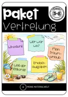 Vorschau - Arbeitsblätter - Sommer Vertretungsstunden Paket Klasse 5–8 – 5 fertig einsetzbare Arbeitsblätter für Deutsch und Mathe - Deckblatt